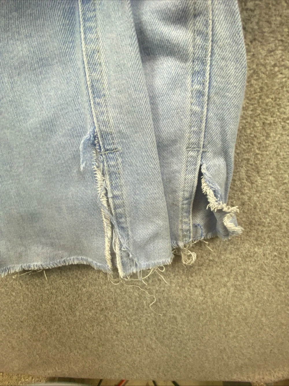 Zara Split Cuff Flare Jeans Size 4 Inseam 29” Boho Distressed High Rise Light